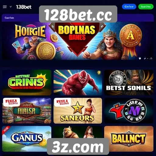 Variedade de jogos disponíveis na plataforma 128bet.cc